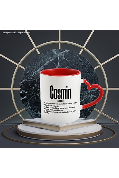 StoryGift Romania Mug With The Name Cosmin, With Funny Message, Curious, Sociable, Noisy, 330ml, Wax, With,STG.