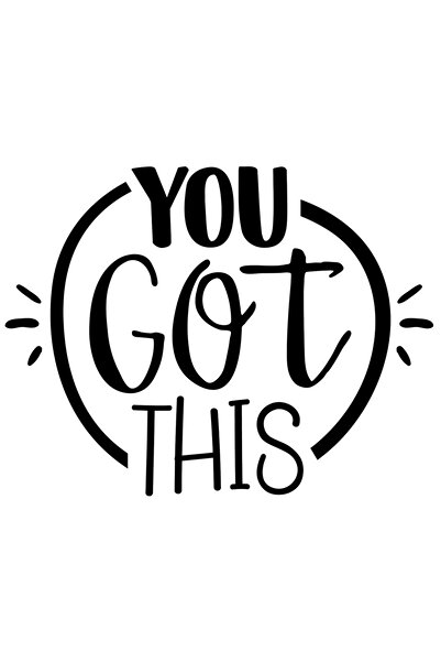 StoryGift Romania Sticker Autocolant 30CM Exterior cu textul "You got this" - te descurci cu asta vei rezolva pr