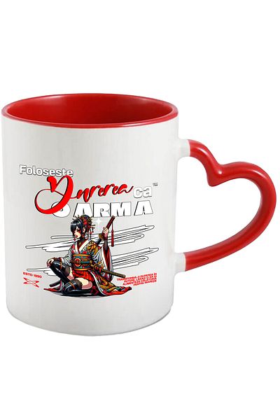 StoryGift Romania Anime Ninja Girl Mug Motivational Text Use Pain As A Weapon, 330, With ,STG .