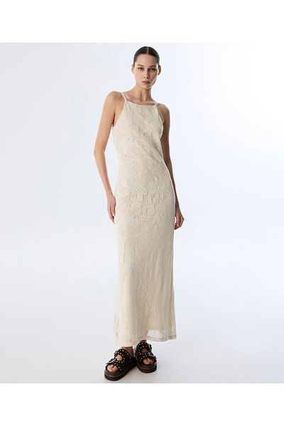 Twist Back Crop Top Lace Dress