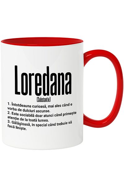 StoryGift Romania Mug With the Name Loredana, and Motivational Message, Creative, Smart, Curious, A, With, STG.