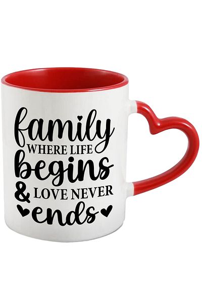 StoryGift Romania Heart mug for happy families where life begins and love never ends, With ,STG
