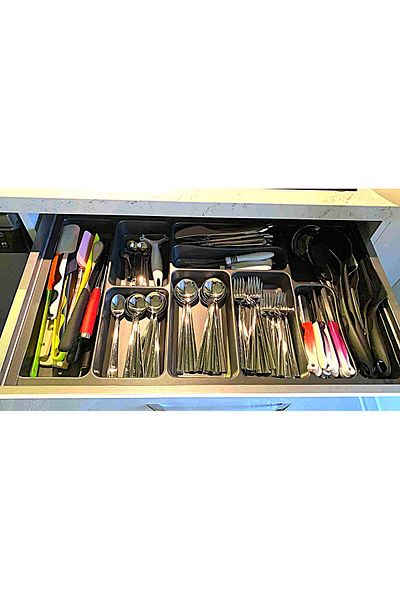 almital mobilya aksesuarları furniture accessories 75x49 εκ. 9 θέσεων Ανθρακί κουτάλια, Δωρεάν κοπή σε οποιοδήποτε μέγεθος, Κουτάλια στο συρτάρι