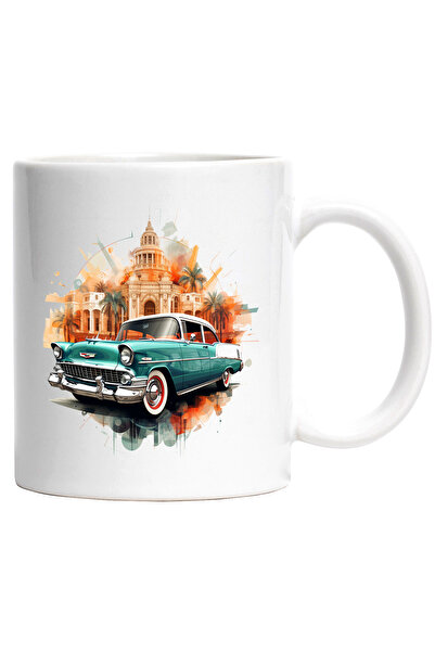 StoryGift Romania Cana Cu Masina, Vintage, Cladire, Monument, Palmieri, Multi...