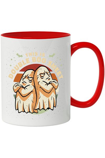 StoryGift Romania Mug With English Message This Is Double Boo Sheet, Halloween, Multicolor 330 ml,, With ,STG