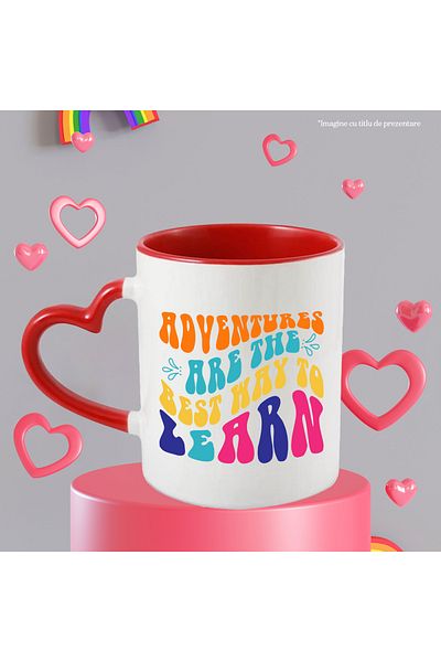 StoryGift Romania Mug with the message in English "Adventures are the best way to learn" - adventures s, Cu ,STG