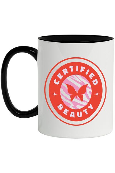 StoryGift Romania Beauty Certificate Mug, Makeup, Certification, School, Butterfly, 330ml, Ceramic c, With, STG