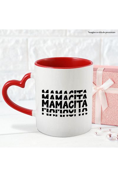 StoryGift Romania Mug for loved and appreciated mothers with "Mamacita" - little mommy with Heart Handle R, Cu, STG