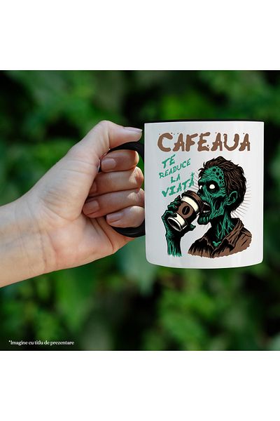 StoryGift Romania Coffee Mug brings you back to zombie life with coffee, 330ml, Ceramic with Black Handle, With,STG.