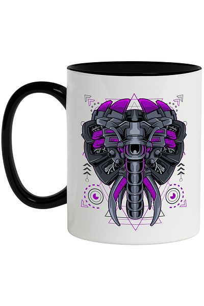StoryGift Romania Butterfly Mug, Robot, Mecha, Cyberpunk, Wings, Eyes, Cables, Multicolor 330 m, With ,STG