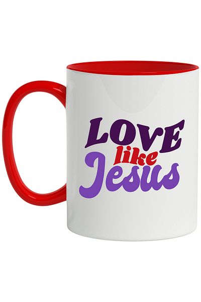 StoryGift Romania Mug With Message In English Love Like Jesus, Love, Religion, Jesus, Multicolor 330, With ,STG