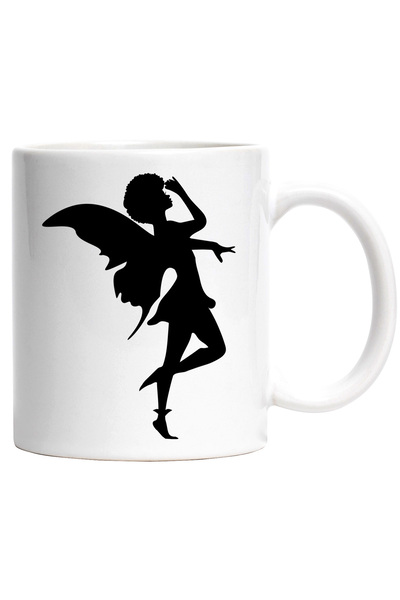 StoryGift Romania Mug with an Afro girl with wings - fairy tales with White H...