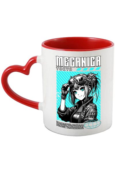 StoryGift Romania Mug with mechanic glasses Mecanica Tokyo. Urban, 330ml, Ceramic with Handle, With ,STG