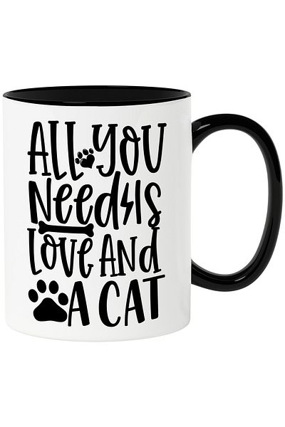 StoryGift Romania Paw mug for those who just need love and a cat - feline, With, STG