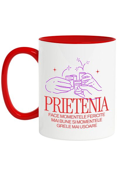 StoryGift Romania Mug with Shot Glasses Alcohol Fun, Party Text Friendship Makes Moments, With ,STG