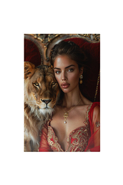 StoryGift Romania Tablou Canvas Regina Frumusetii Cu Parul Saten Si Cercei Cu...