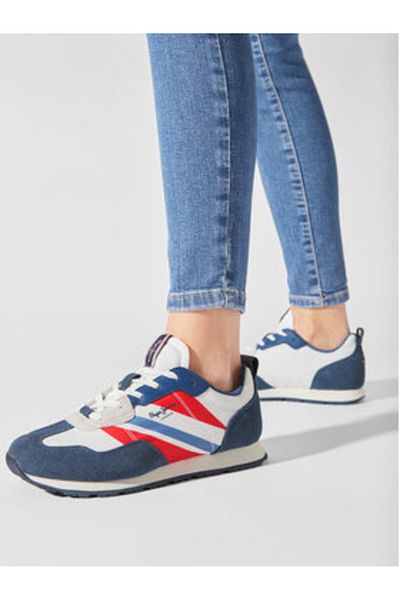 Pepe Jeans Teniși unisex pentru copii PBS30554 albi