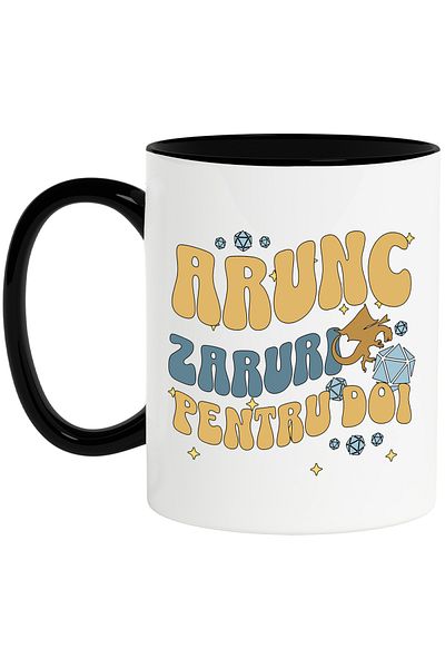 StoryGift Romania Mug I Roll Dice for Two Dragons Video Games, 330ml, Ceramic with Black Handle, With ,STG
