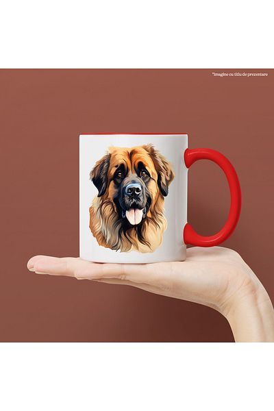 StoryGift Romania Mug with a happy dog, illustration, tongue out, furry, for lovers of , With ,STG