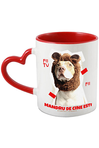 StoryGift Romania Cana Text motivational fii tu caine cu palarie de urs, 330m...