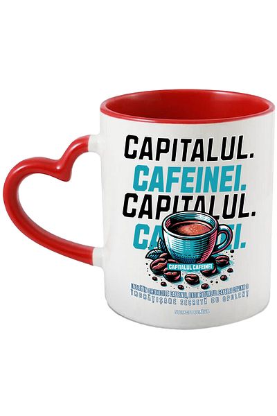 StoryGift Romania Caffeine Capital Mug Blue Coffee Cup Energy Lovers, 330ml, Ce, Cu, STG