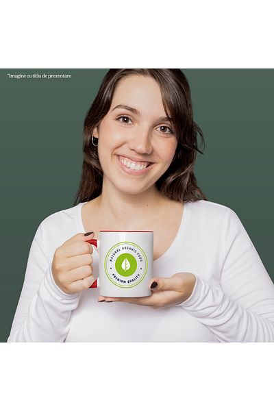 StoryGift Romania Mug With Message In English Natural Organic Food, Organic Food, Leaf, Circle, Polka Dots, With, STG