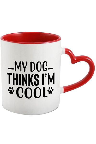 StoryGift Romania Mug with paws and the message "My dog ​​thinks I'm a smart guy" - canine with Handle I, With, STG