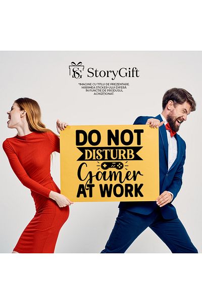 StoryGift Romania Sticker Exterior Cu Ilustratie Afisand Un Controller Si Mesajul "nu Deranjati! Jucator La