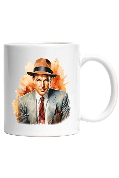 StoryGift Romania Cana Cu Frank Sinatra, Cantaret Celebru, Artist, Palarie, Multicolor 330 ml, Ce, Cu ,STG