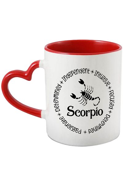 StoryGift Romania Mug with the zodiac sign Scorpio, illustration, zodiac sign, astrology, symbol, sign, independent, With ,STG