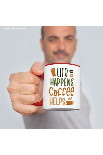 StoryGift Romania Mug for coffee lovers who find it helpful with Red Handle, With M,STG