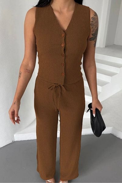 bb butik basic Bürümcük Vest-Pants Double Set Bc4406