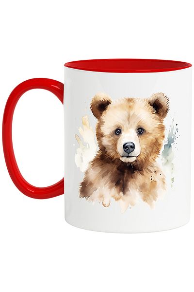 StoryGift Romania Mug with a curious bear, illustration, spots, playful, wild animal, nature with Mane, With,STG