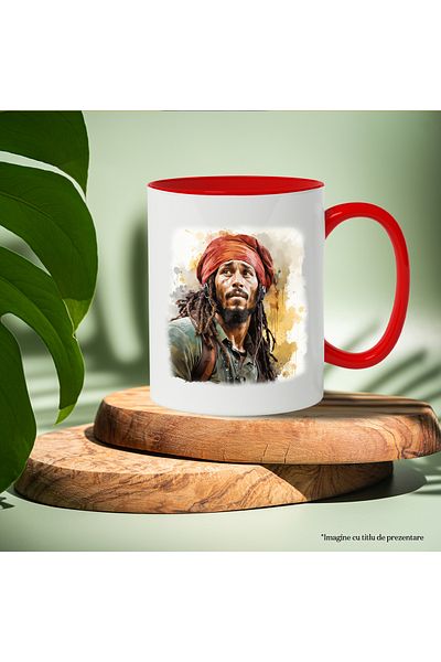 StoryGift Romania Mug With Bob Marley, Artist, Celebrity, Singer, Multicolor 330 ml, Ceramic c, With ,STG