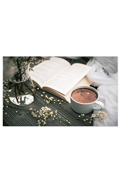 StoryGift Romania Tablou Canvas, Moment Intim Cu Cafea Si Flori De Cires Pe M...