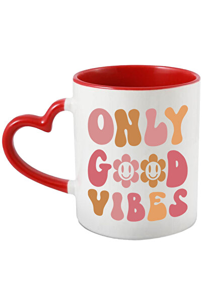 StoryGift Romania Cana cu floricele si mesajul in engleza "Only good vibes" c...