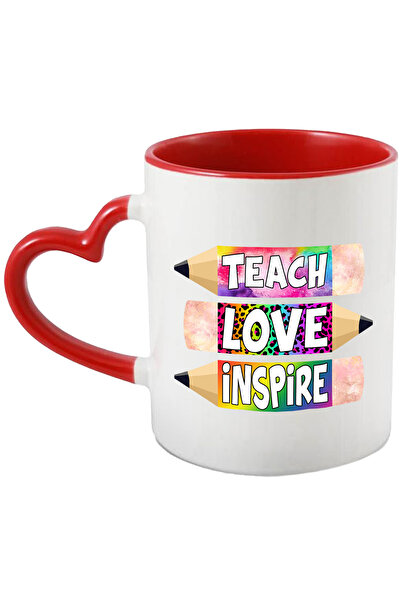 StoryGift Romania Cana cu mesajul "Teach, love, inspire", ilustratie, scoala,...