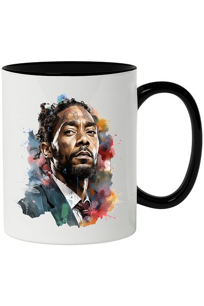 StoryGift Romania Mug With Kendrick Lamar, Musician, Rapper, Celebrity, Multicolor 330 ml, Ceramics, With ,STG