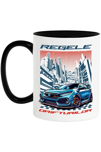 StoryGift Romania Cana Regele Drifturilor Masina In Oras Viteza Viata De Noapte, 330ml, Ceramica C, Cu ,stg