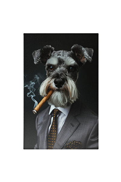 StoryGift Romania Tablou Canvas Afaceristul Câine Schnauzer Portret Canin În ...