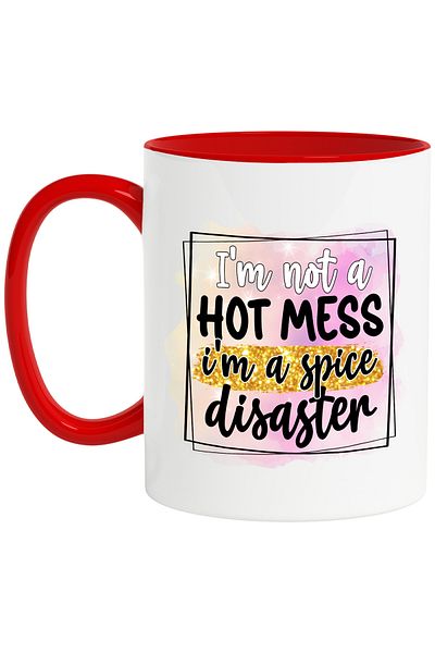 StoryGift Romania Mug with the message "I'm not a hot mess, I'm a spice disaster", illustration, funny,, With ,STG