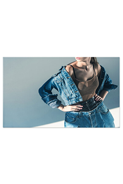 StoryGift Romania Canvas painting 70 x 50CM with model in jeans, fashion sess...