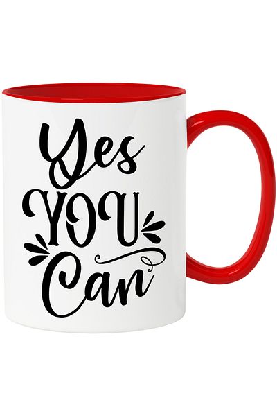StoryGift Romania Mug with the text in English "Yes, you can" - yes, you can do this" - motivation, With ,STG