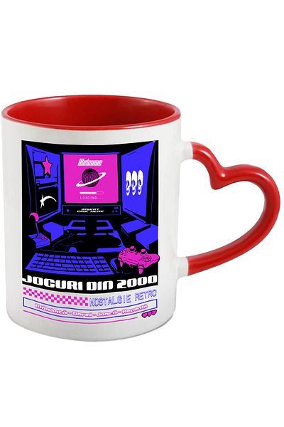 StoryGift Romania Video Game Mug from 2000. Retro Nostalgia, 330ml, Ceramic with Handle in, With, STG