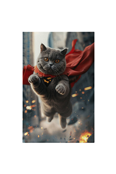 StoryGift Romania Tablou Canvas Poster De Film Cu Pisica British Shorthair Ce Zboară În Matia Lui Superman , Pict
