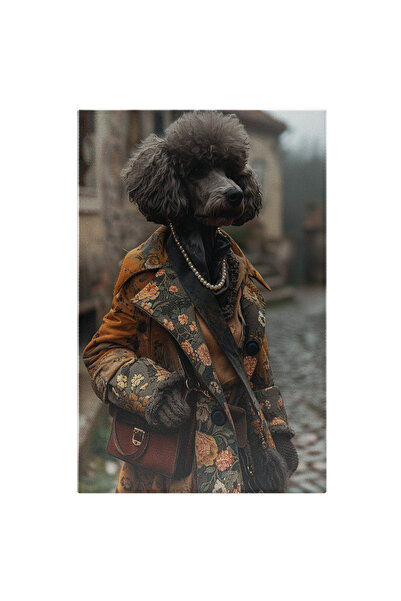 StoryGift Romania Tablou Canvas: Un Poodle În Ton Cu Moda Și Accesoriile Extr...