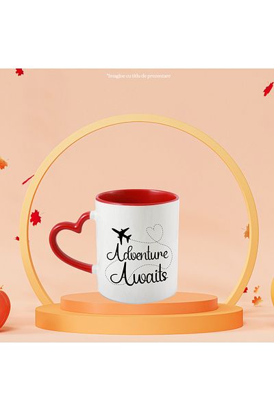 StoryGift Romania Airplane mug for those who travel a lot with the message "Adventure awaits" -, With ,STG