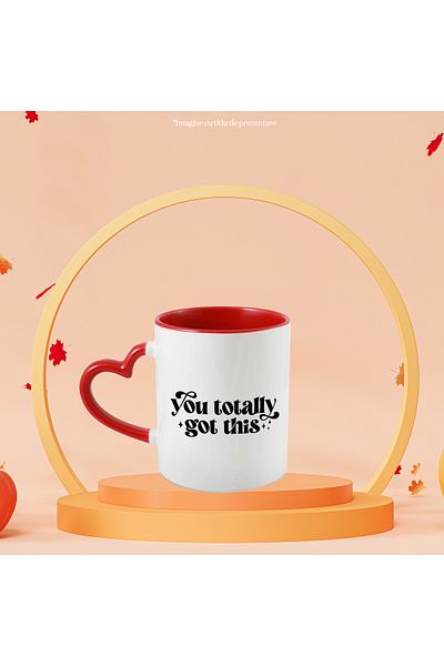 StoryGift Romania Mug with a message that says you will be 100% fine with Red Heart Handle, With Handle, STG.