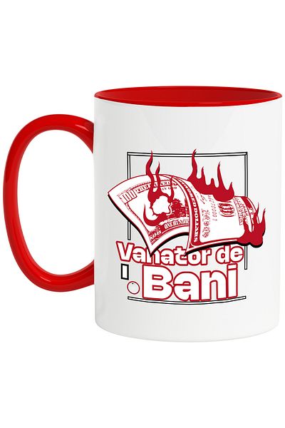 StoryGift Romania Money Hunter Mug, Modern World, 330ml, Ceramic with R Handle, With, STG