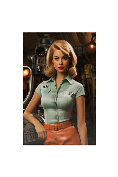 StoryGift Romania Tablou Canvas: Femeia Inginer Blond, Costum, Design Vestime...